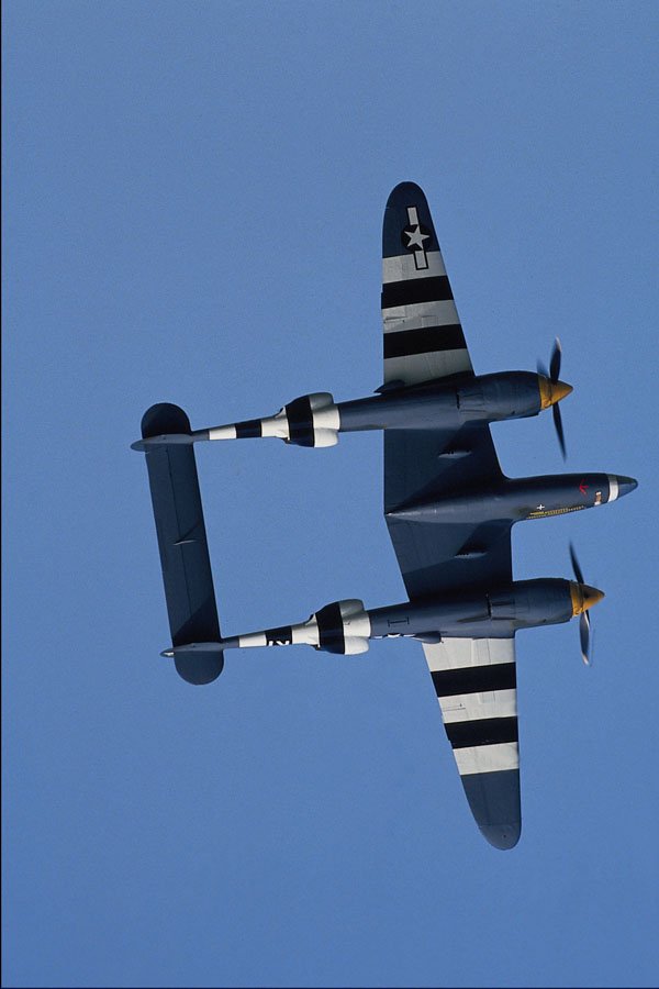 727024 Lockheed P 38J Lightning , In Flight Over Duxford, England A4 Photo Print