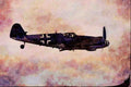 727033 Messerchmitt Bf109G In Flight, North Weald, England A4 Limited Edition Watercolour Print