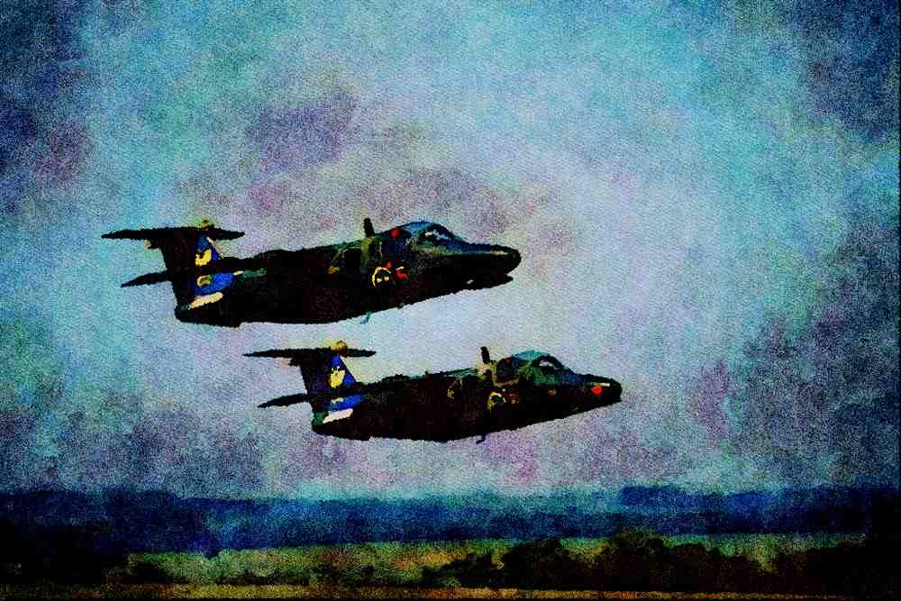 727037 SAAM 105E, Royal Swedish Air Force Trainer A4 Limited Edition Watercolour Print