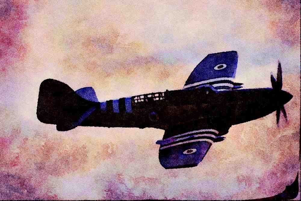 727042 Flypast By Royal Navy _Firefly_ A4 Limited Edition Watercolour Print