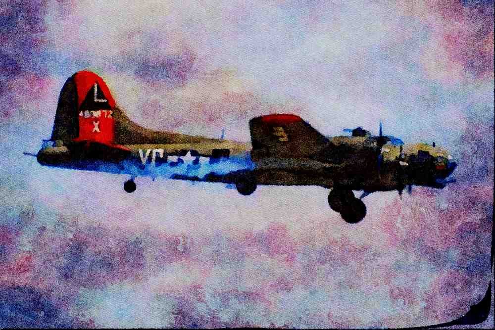 727049 B 17G _Flying Fortress_ A4 Limited Edition Watercolour Print