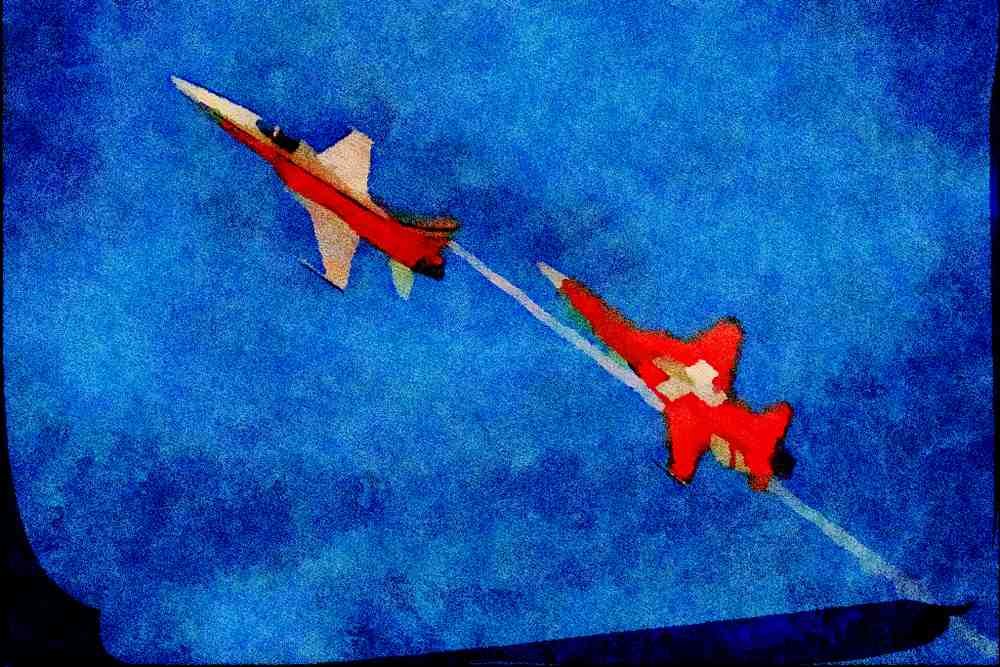 727063 Northrop F 5E, _Patrouille Suisse_ Aircraft A4 Limited Edition Watercolour Print