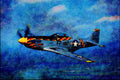 727071 P 51D _Mustang_ A4 Limited Edition Watercolour Print