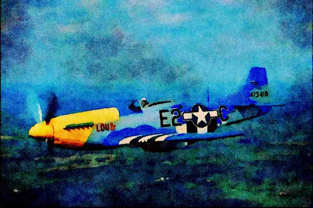 727072 P 51D _Mustang_ A4 Limited Edition Watercolour Print