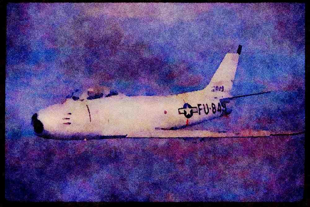 727080 North American F 86 _Sabre_ A4 Limited Edition Watercolour Print