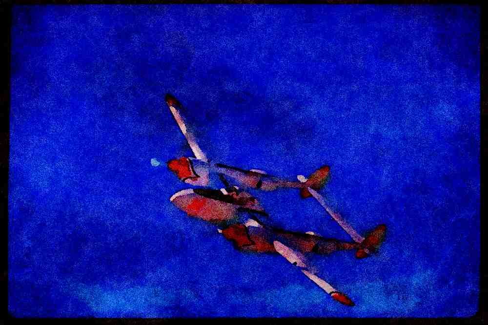 727081 Lockheed P 38 _Lightning_ A4 Limited Edition Watercolour Print