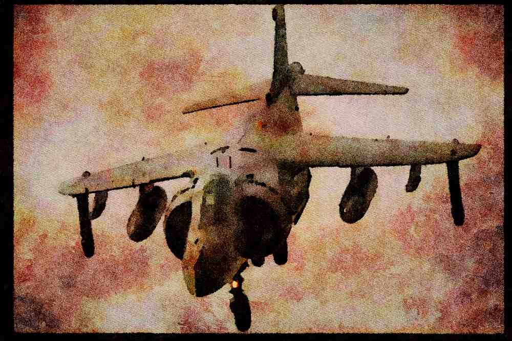 727084 Royal Navy Sea Harrier, Fighter A4 Limited Edition Watercolour Print