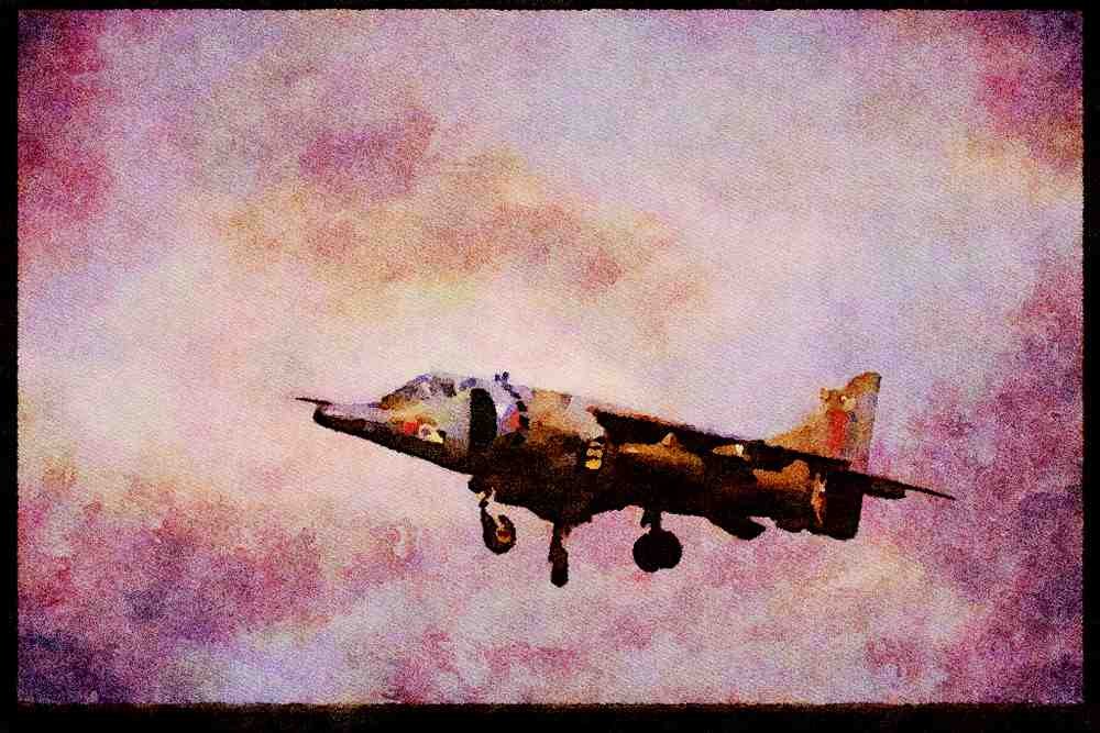 727085 Royal Air Force Harrier, Fighter A4 Limited Edition Watercolour Print