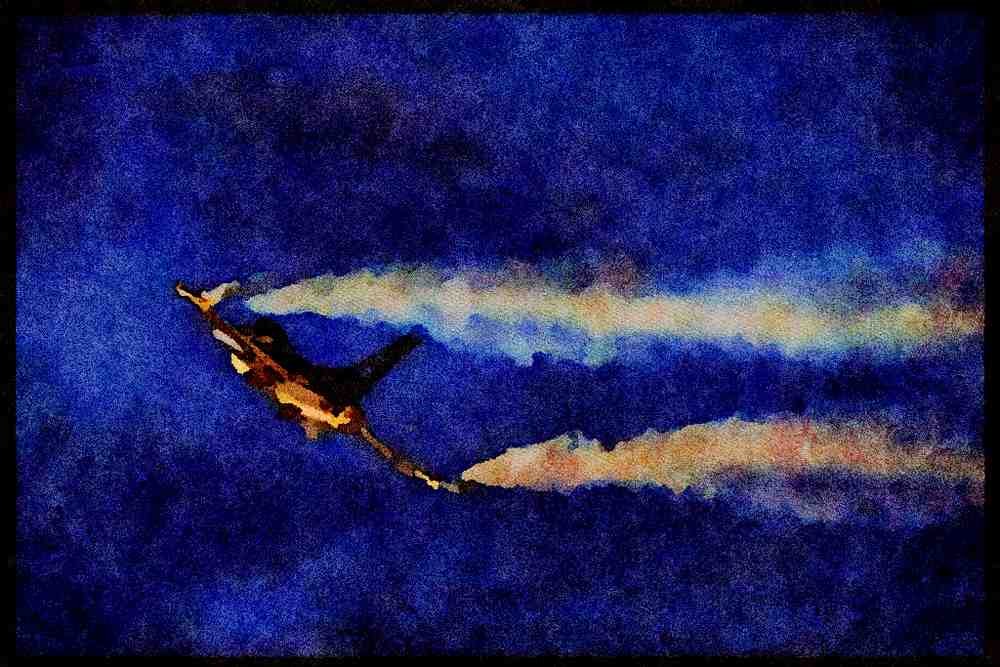 727091 F 16C, U.S.A. Air Force, Fighter A4 Limited Edition Watercolour Print
