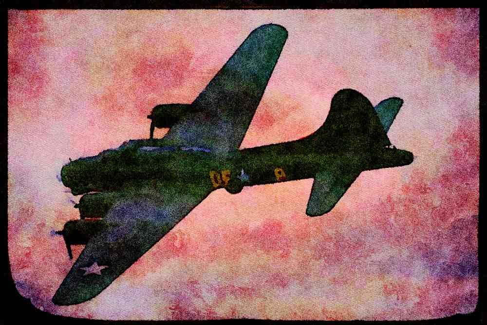 727097 Boeing B 17G _Flying Fortress_, In Flight A4 Limited Edition Watercolour Print