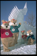 728001 Ice Hogs, Mascots Of Winterlude, Ottawa, Ontario, Canada A4 Photo Print