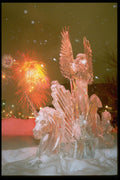 728005 Ice Sculpture With Fireworks A4 Photo Print