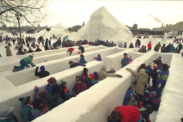 728013 Ice Maze, Jacques Cartier Park, Hull, Quebec, Canada A4 Photo Print
