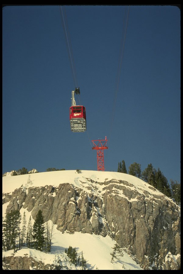 728062 Tram lift, Jackson Hole, Wyoming, U.S.A. A4 Photo Print