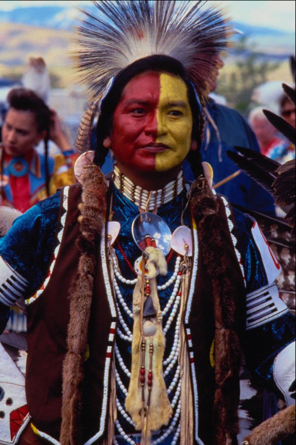 729069 Indian Dancer In Full Costume, Cody, Wyoming, U.S.A. A4 Photo Print