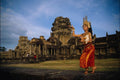 729091 Dancer In Front Of Angkor Wat, Cambodia A4 Photo Print