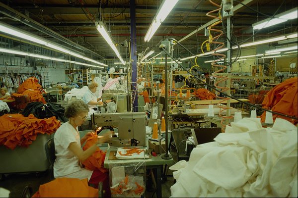 730033 Assembly Line In Garment Factory, New Glasgow, Nova Scotia, Canada A4 Photo Print