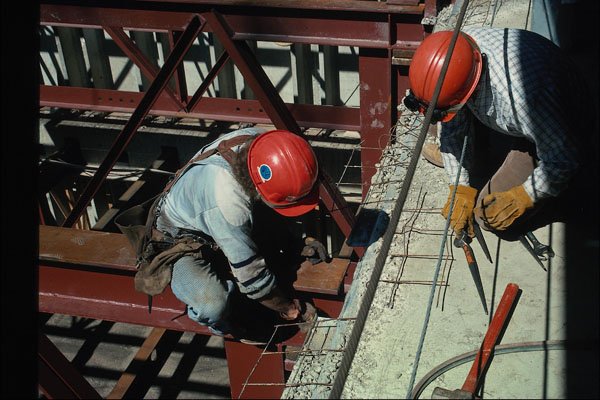 730070 Construction Workers, Edmonton, Alberta, Canada A4 Photo Print