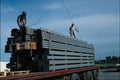730072 Steel Beams Being Unloaded A4 Photo Print