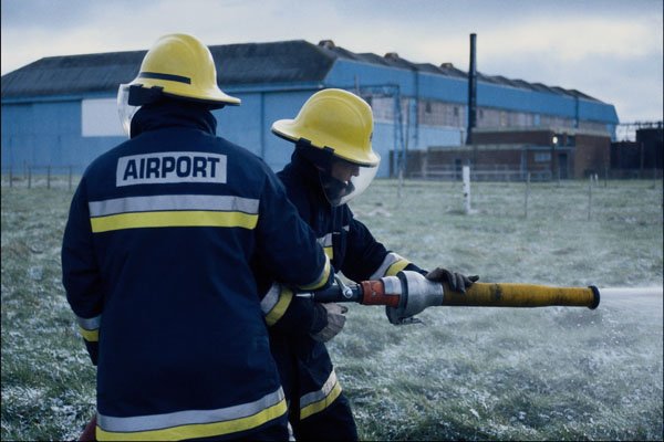 730085 Two Airport Firemen, Discharging Foam A4 Photo Print