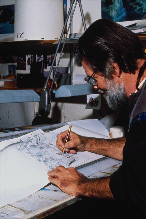 730090 Male Artist Doing Sketches At Work, Burbank, California, U.S.A. A4 Photo Print