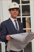 730095 Male General Contractor At Job Site With Blue Prints, U.S.A. A4 Photo Print