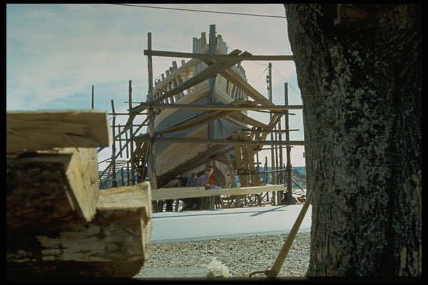 731038 Wooden Trawler Being Built At Dayspring, Nova Scotia A4 Photo Print