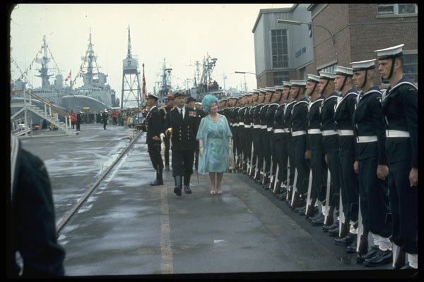 731066 Queen Mother Reviewing Troops, New Brunswick A4 Photo Print