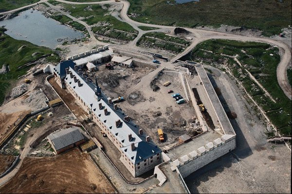 731099 Aerial Of Fortress Louisbourg, Nova Scotia A4 Photo Print