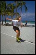732013 Blonde Rollerblader, Hollywood Beach, Florida, U.S.A. A4 Photo Print