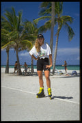 732014 Blonde Rollerblader, Hollywood Beach, Florida, U.S.A. A4 Photo Print