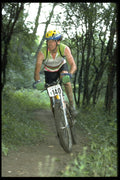 732020 Mountain Biker Through The Trees A4 Photo Print