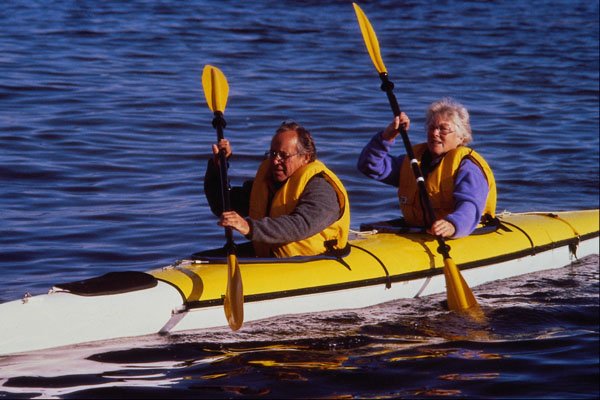 732052 Seniors Kayaking A4 Photo Print