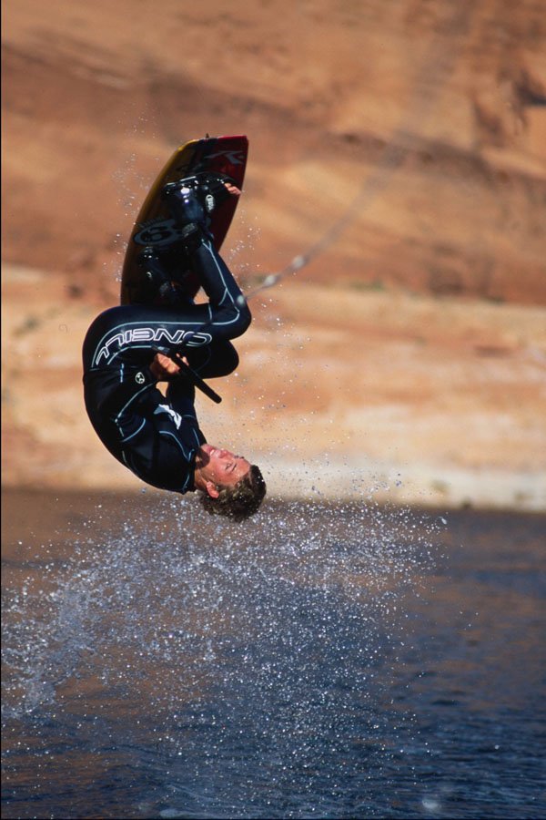 732075 Wake Board Flip, Lake Powell, Utah, U.S.A. A4 Photo Print