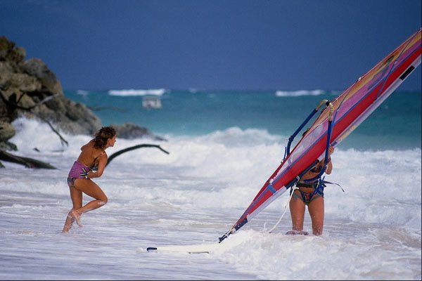 732082 Windsurfing In Barbados A4 Photo Print