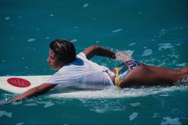 732083 Surfer Girl Paddling, Hawaii, U.S.A. A4 Photo Print