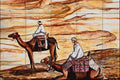 733027 Desert Scene, Men On Camels, Tile In Granada, Spain A4 Photo Print