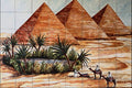733028 Desert Scene, Men On Camels And Pyramids, Granada, Spain A4 Photo Print