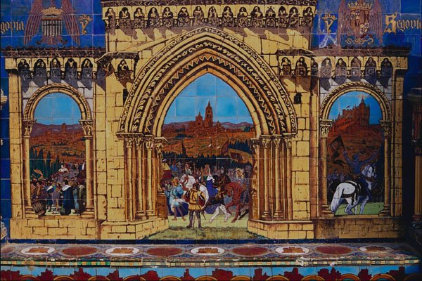 733046 Segovia Tile With The Mayoresses, Seville, Spain A4 Photo Print