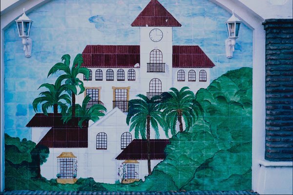 733067 Country House Tile, Mijas Malaga, Spain A4 Photo Print