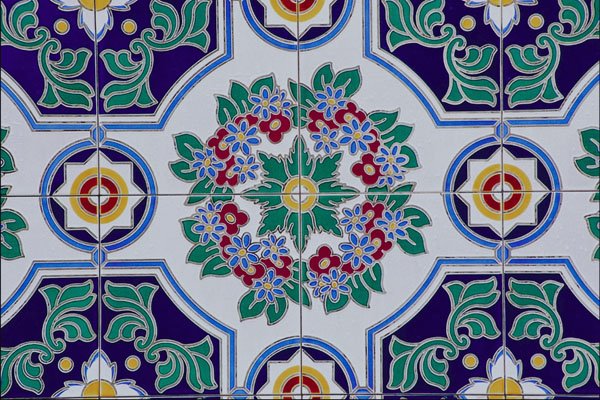 733092 Abstract Tile, Velez Malaga, Malaga, Spain A4 Photo Print