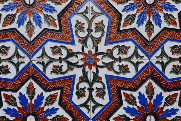 733095 Abstract Tile, Malaga, Spain A4 Photo Print