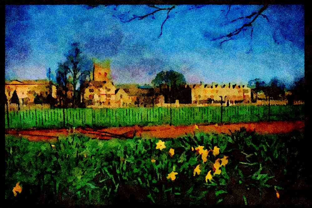 734014 Corpus Christi And Merton Colleges, Seen From The Board Walk A4 Limited Edition Watercolour Print