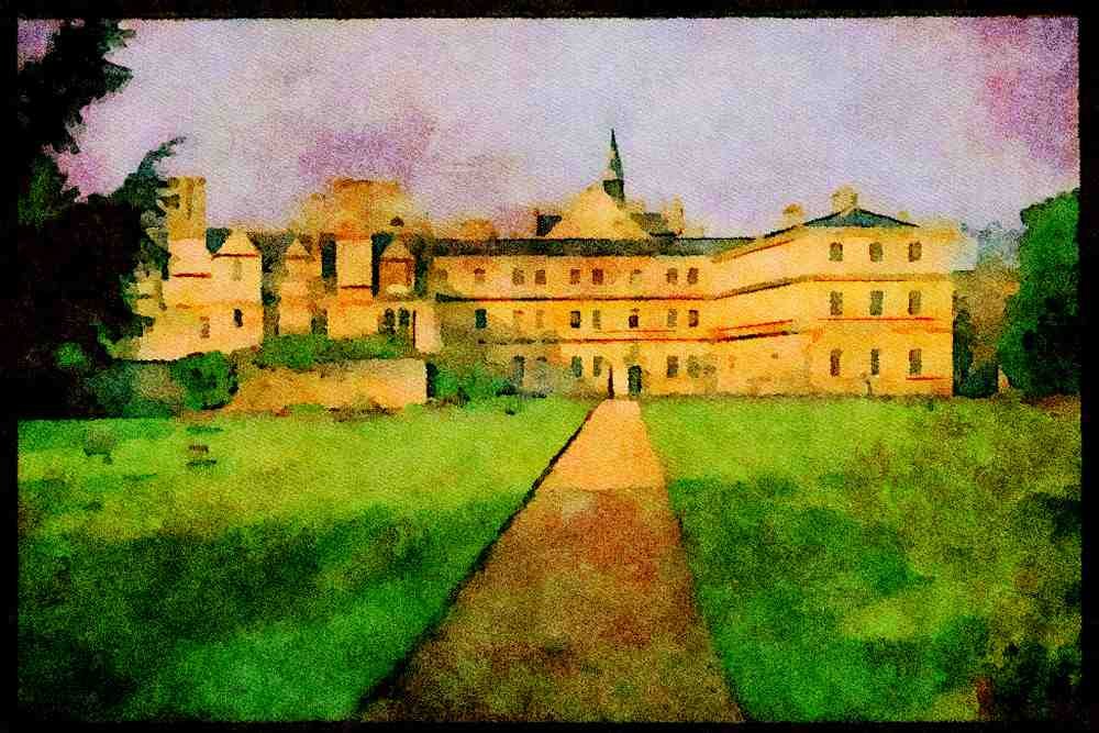 734016 Trinity College Has Extensive Lawns, Oxford, Great Britain A4 Limited Edition Watercolour Print