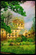 734019 Corpus Christi Is Dominated By Nearby Merton College Tower A4 Limited Edition Watercolour Print