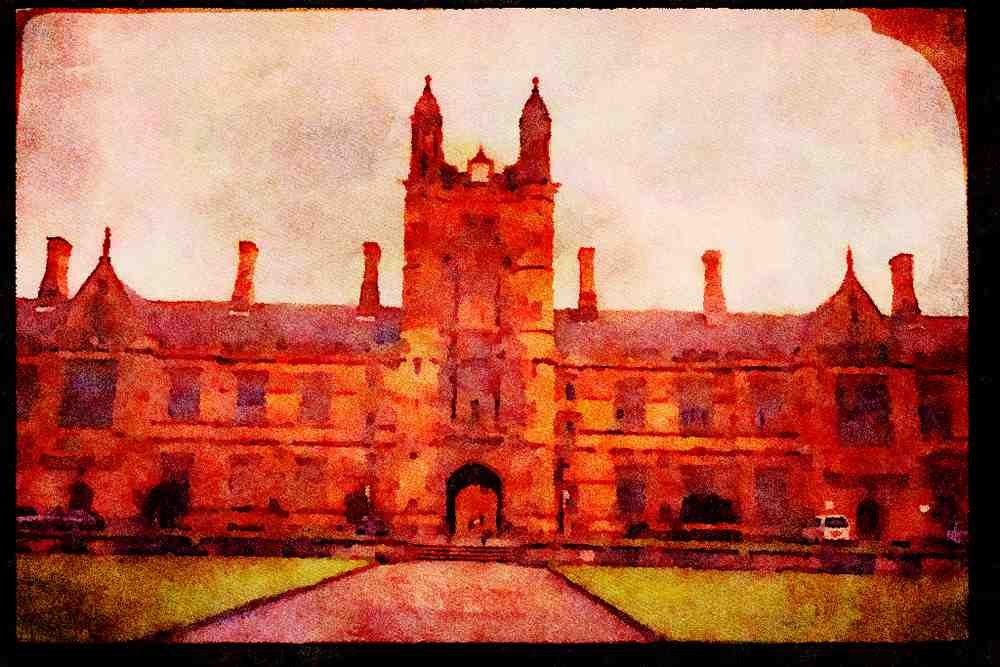 734021 The Main Quadrangle At Sydney University, Australia A4 Limited Edition Watercolour Print