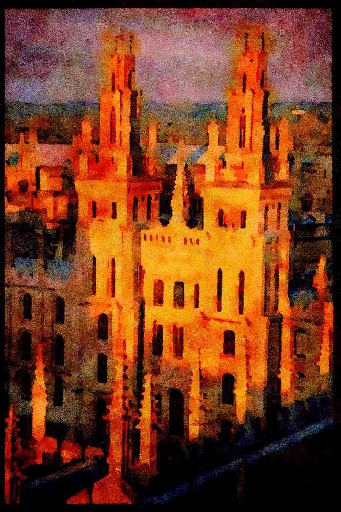 734064 All Souls College, Oxford, Great Britain A4 Limited Edition Watercolour Print