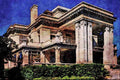 734079 Link Lee Mansion, University Of St. Thomas A4 Limited Edition Watercolour Print