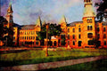 734085 Baylor University, Waco, Texas, U.S.A. A4 Limited Edition Watercolour Print