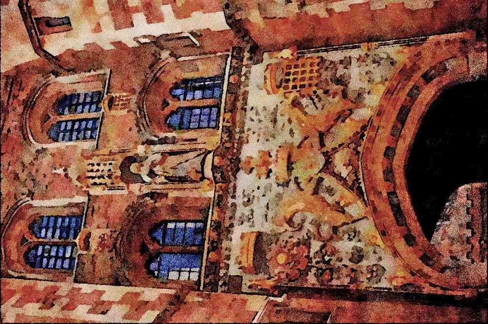 734093 Front Gate, St. John's College, Cambridge, United Kingdom A4 Limited Edition Watercolour Print